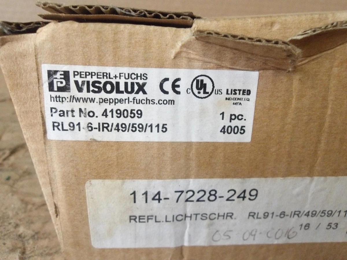 PEPPERL & FUCHS RL91-6-1R/49/59/115 VISOLUX LIGHT BEAM SWITCH, #811150G NIB