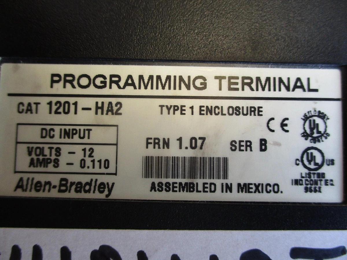 Used ALLEN BRADLEY 1201-HA2 PROGRAMMING TERMINAL, #4181119J USED