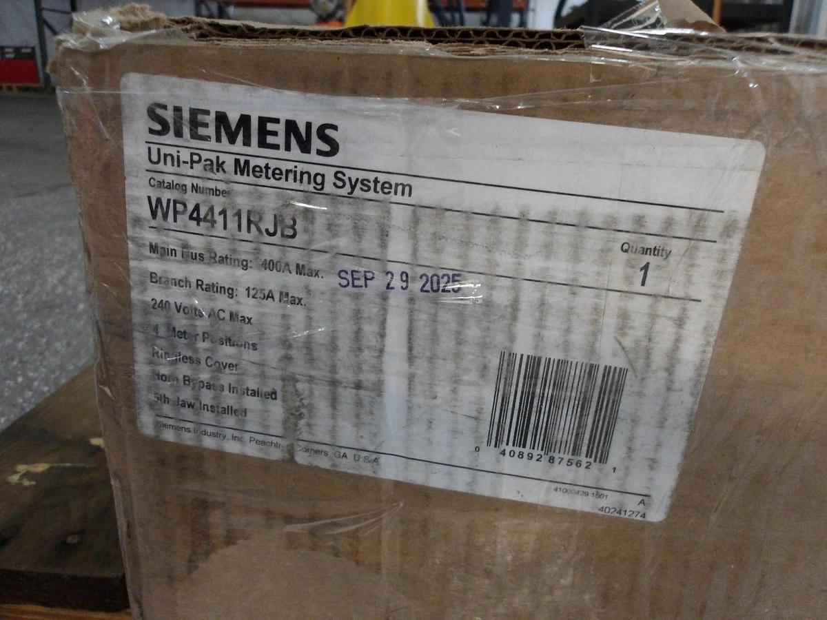 SIEMENS 4 GANG METERING SYSTEM WP441RJB, 240 V, 125 A, #610335G NIB