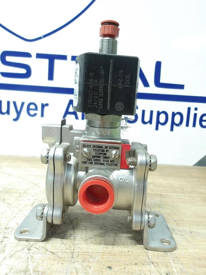 Used ASCO RED HAT 1/2" SOLENOID VALVE EVMF8316G384MB, #61841G NEW
