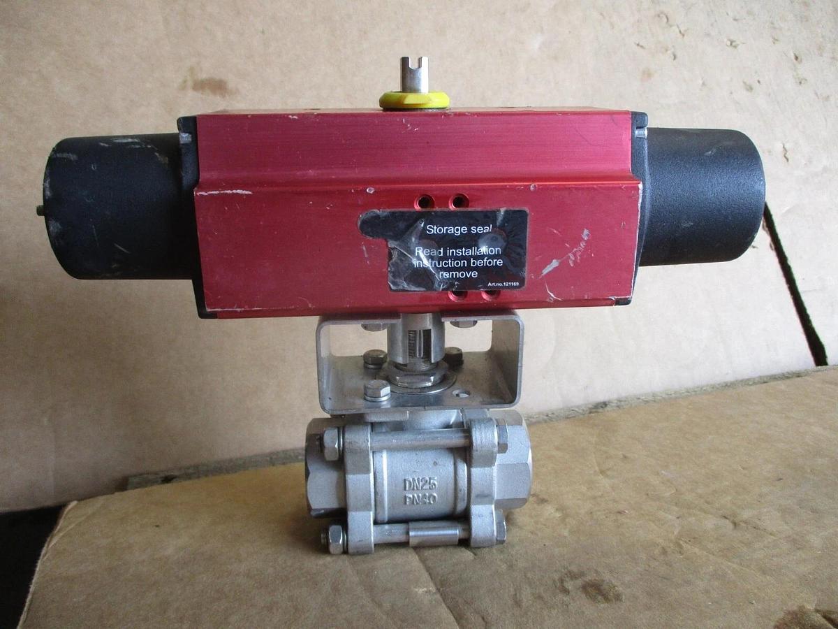 Used NAF 1" STAINLESS BALL VALVE W/ ACTUATOR, #9111130J NEW