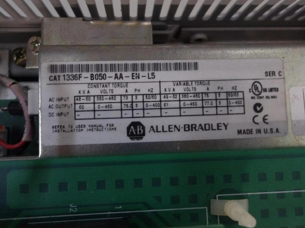 Used ALLEN BRADLEY 1336 PLUS II DRIVE, 48-60 KVA, #729847G PARTS ONLY