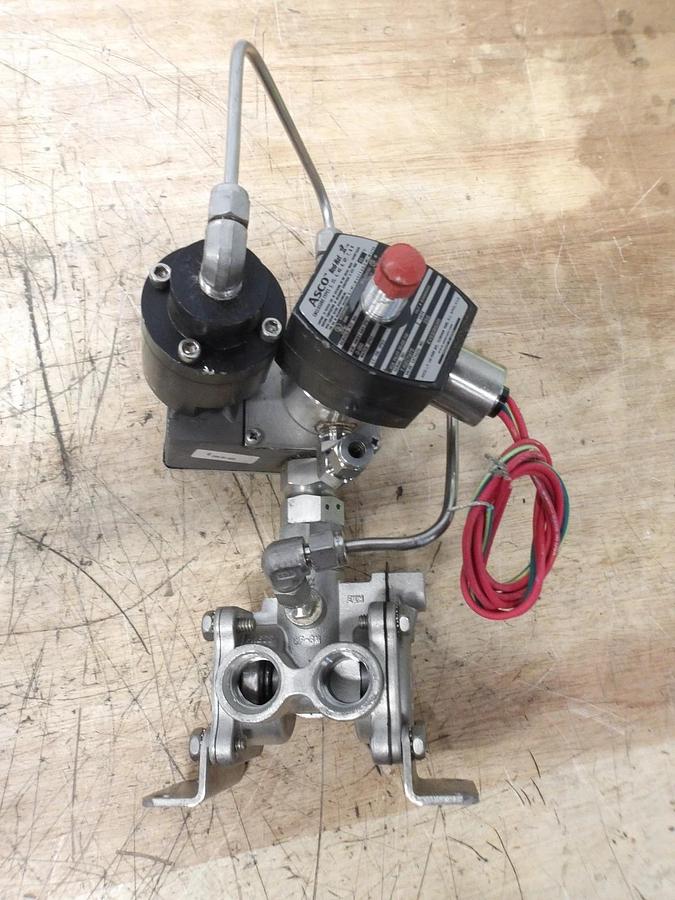Used ASCO RED HAT S/S 3-WAY 1/2" SOLENOID VALVE EV8308G351, #61927G USED