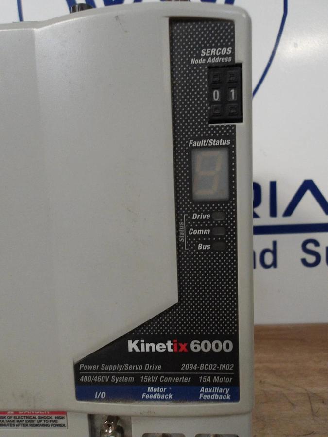 Used ALLEN BRADLEY KINETIX 6000 SERVO DRIVE & POWER SUPPLY 2094-BC02, #2261246G REMAN