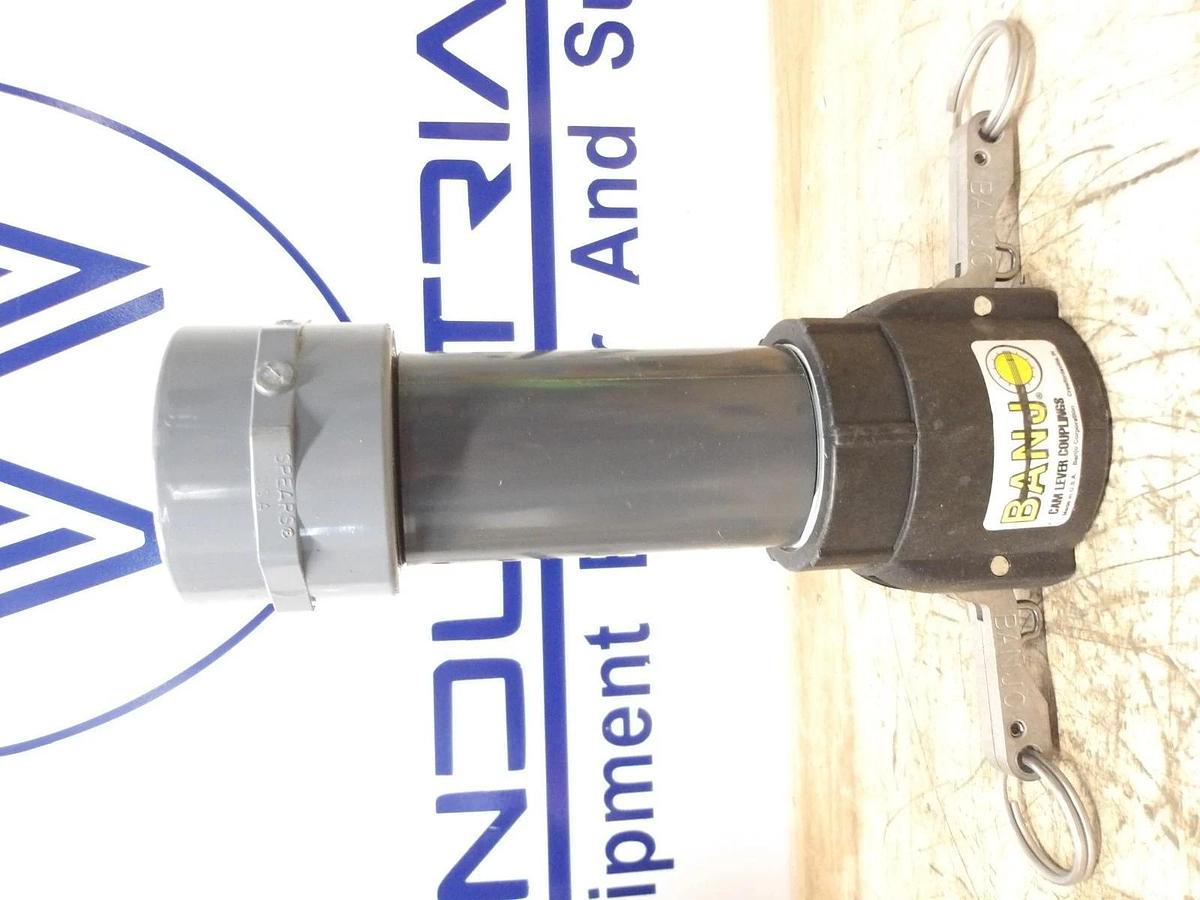 Used TERREMAX 2" PLASTIC BALL VALVE VSF200 W/ COUPLING, #316 NEW