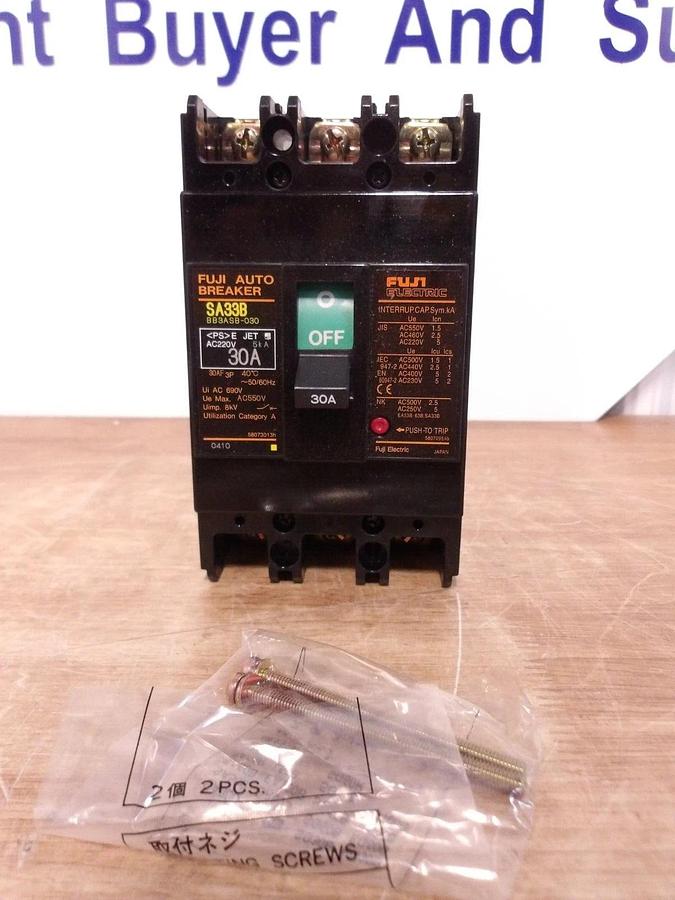 FUJI 30 AMP BREAKER SA33B, 550 VAC, #224807G NIB