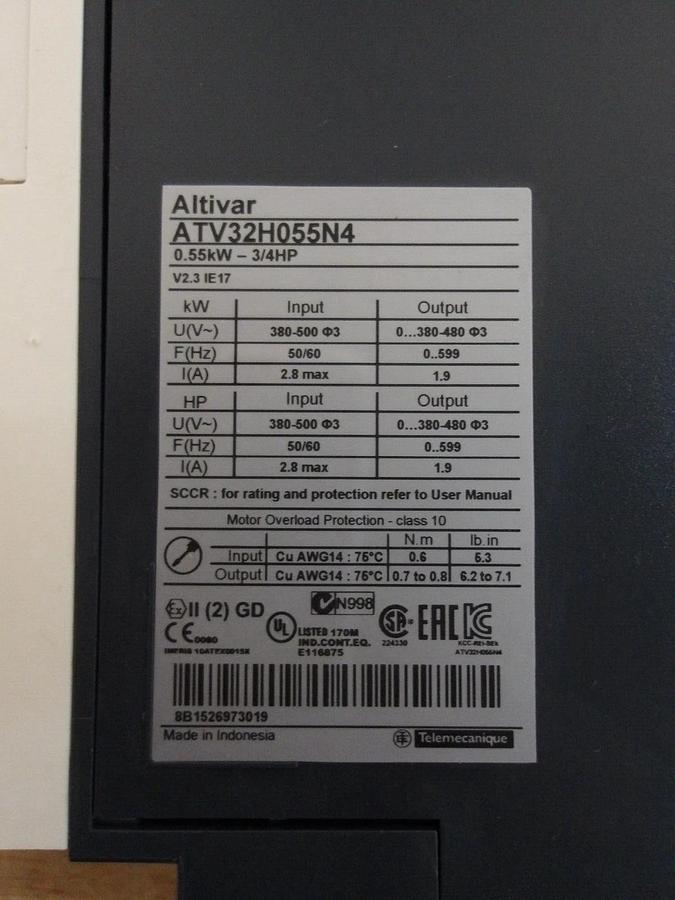 SCHNEIDER - TELEMECANIQUE - ALTIVAR 3/4 HP SPEED DRIVE, #2241020G NIB