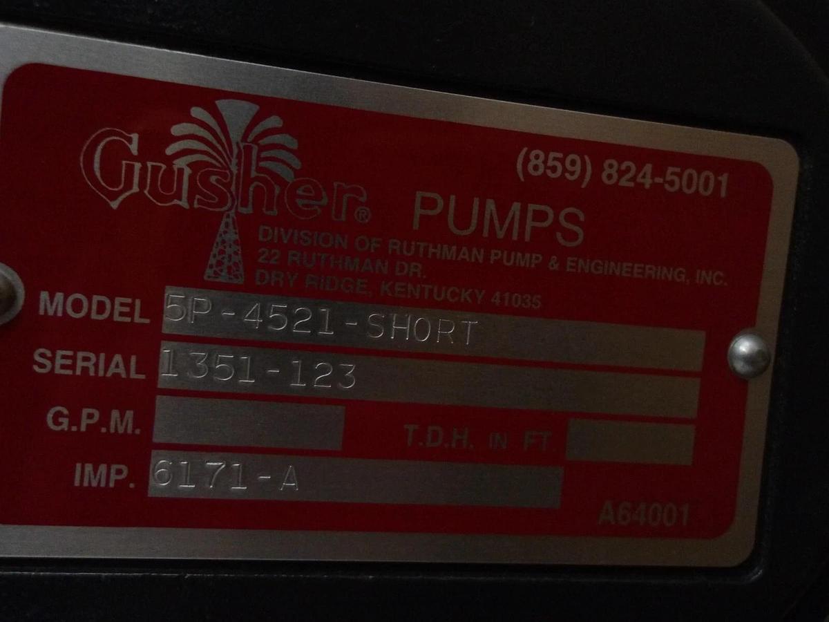 Used GUSHER PUMP 5P-4521-SHORT W/ .1 HP MOTOR, #1161018G NEW