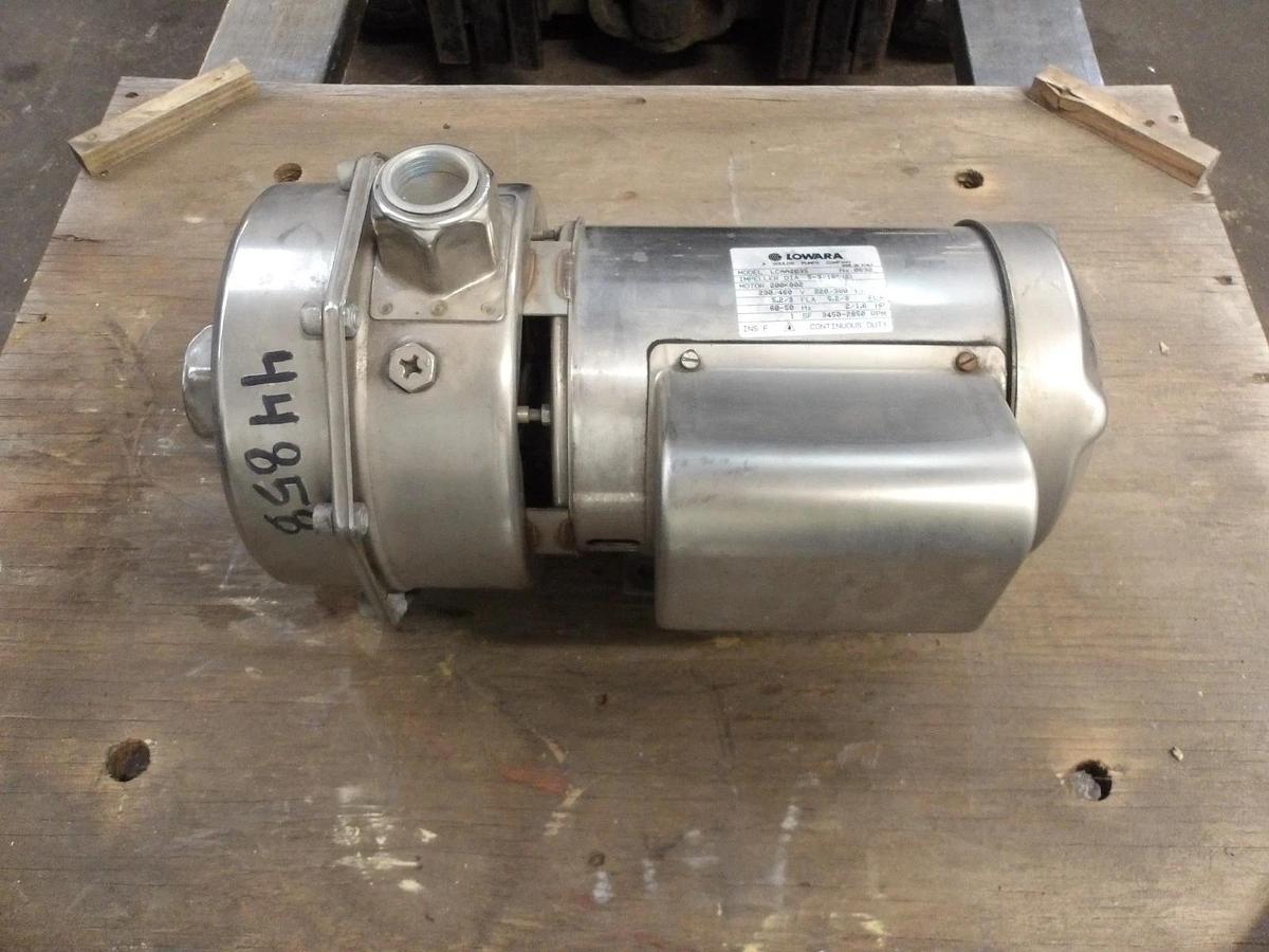 Used LOWARA - GOULDS 1-1/2" X 1" PUMP W/ 2/1.6 HP MOTOR, #7231050G NEW