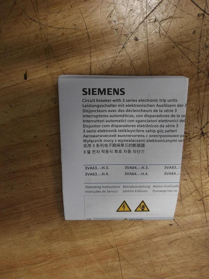 Used SIEMENS 400 AMP BREAKER 3VA6340-5HN31-0AA0, #11251206G NIB