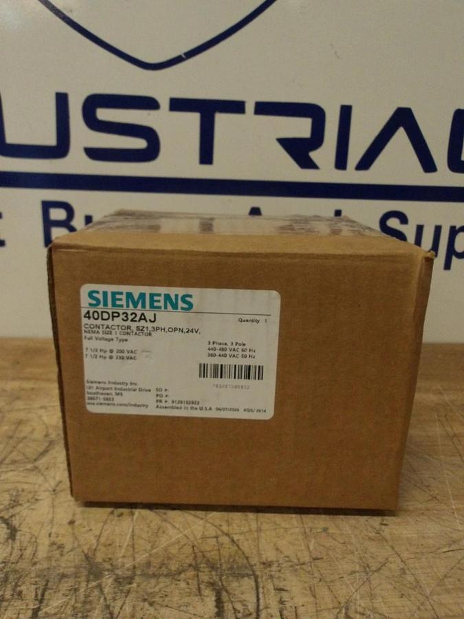 SIEMENS SIZE 1 CONTACTOR 40DP32AJ, 200-230 V, #5121207G NIB