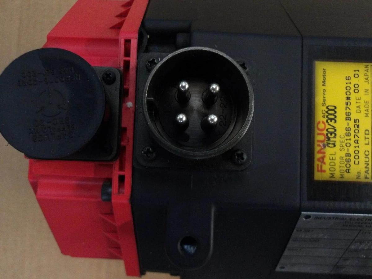 Used FANUC A06B-0166-B675 0016 AC SERVO MOTOR, 2000 RPM, #528243G REMANUFACTURED