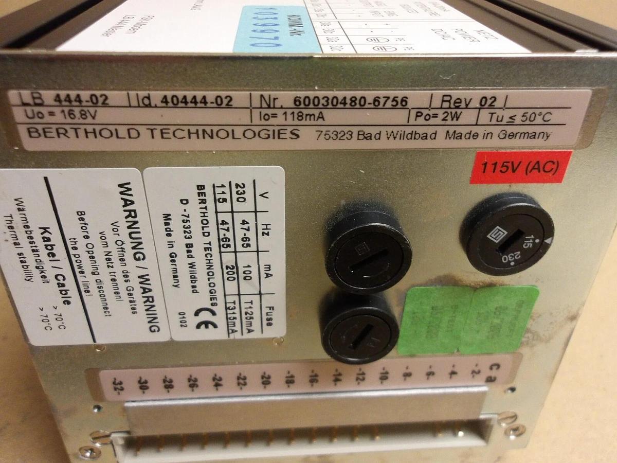 Used BERTHOLD TECH LB444-02-REV-02 DENSITY EVALUATION UNIT, #416954G USED