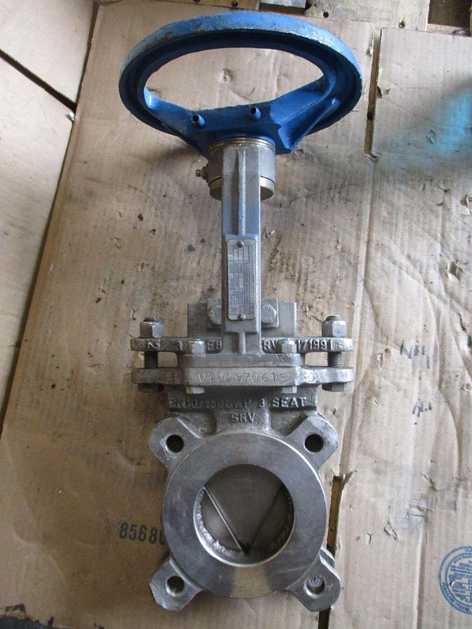 Used DAVIS 3" STAINLESS KNIFE GATE VALVE, #731031J USED