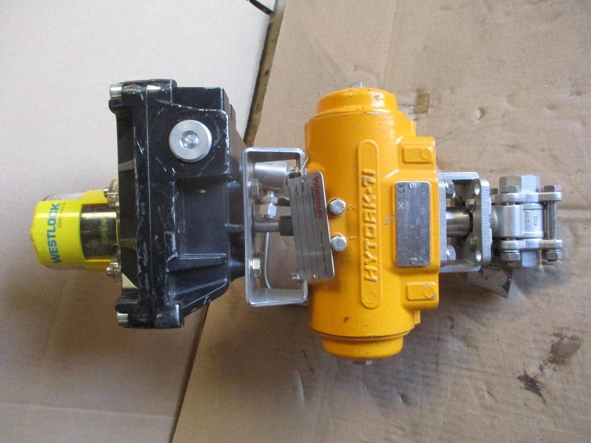 Used FLOW-TEK STAINLESS 1/2" CONTROL VALVE W/ ACTUATOR, #671047J NEW