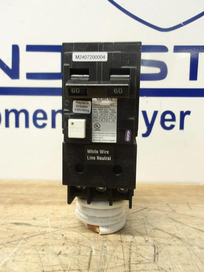 SIEMENS 60 AMP GROUND FAULT BREAKER 120/240 V, #7201156G NIB
