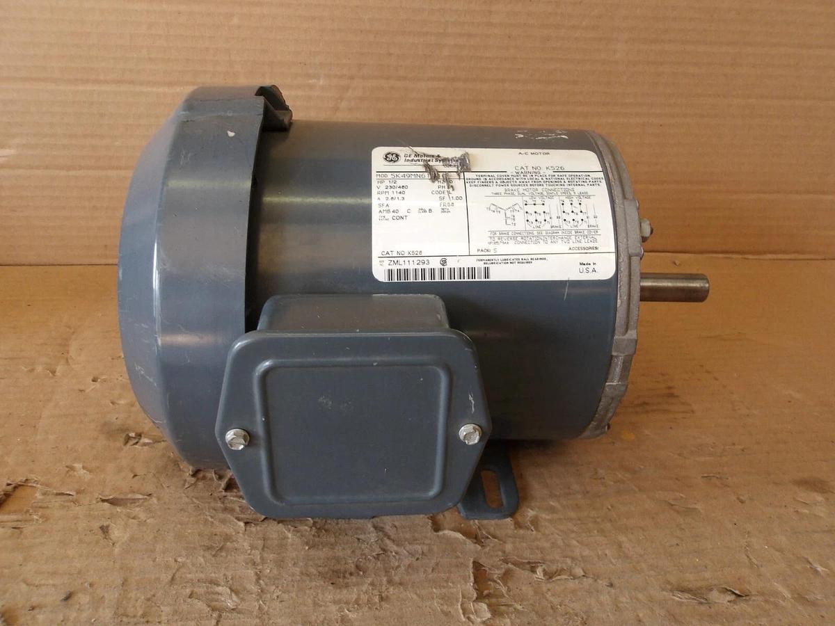 Used GE 1/2 HP MOTOR, FR 56, 1140 RPM, 230/480 V, #101300G NEW