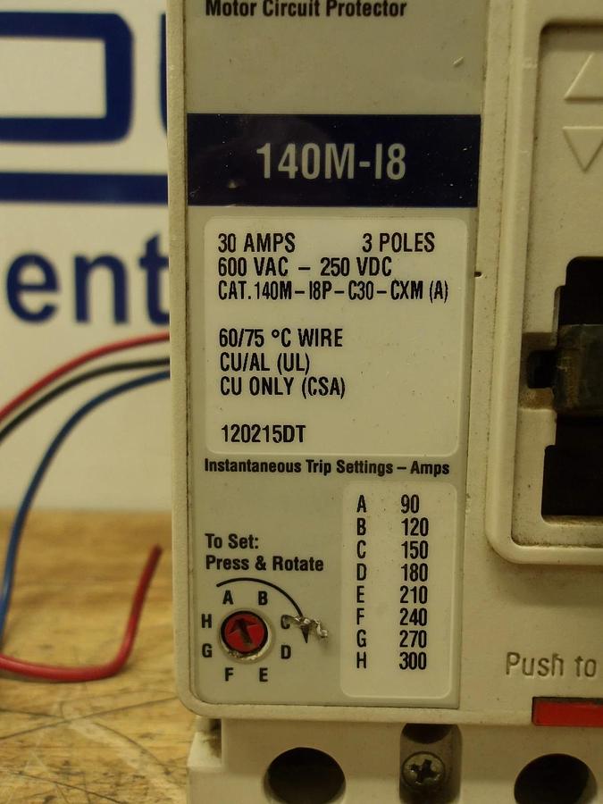 Used ALLEN BRADLEY 30 AMP BREAKER 600VAC/250VDC, #630836G USED
