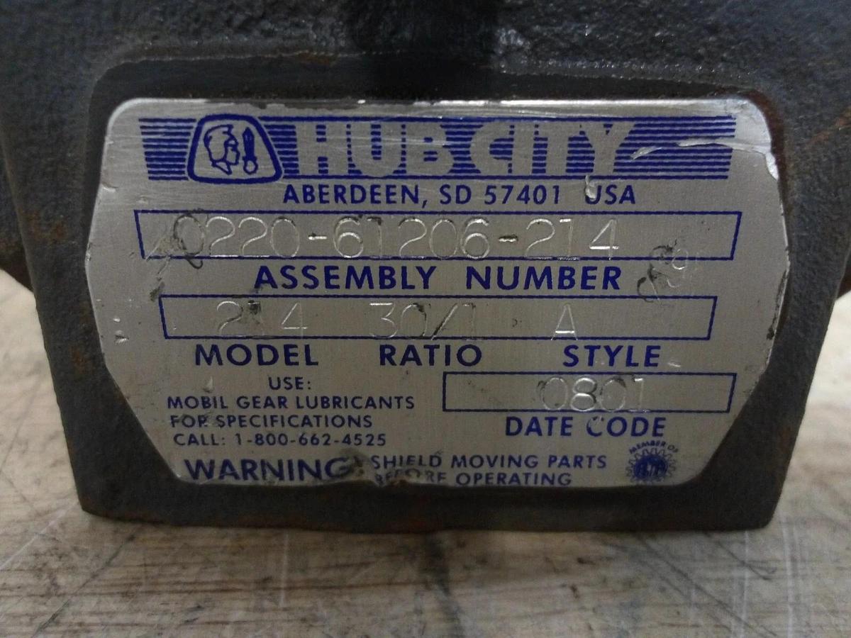 Used HUB CITY 214 SPEED REDUCER, RATIO 30:1, #63249G USED