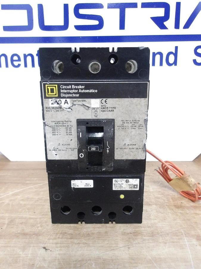 Used SQUARE D 250 AMP BREAKER KHL36250G, #225950G USED