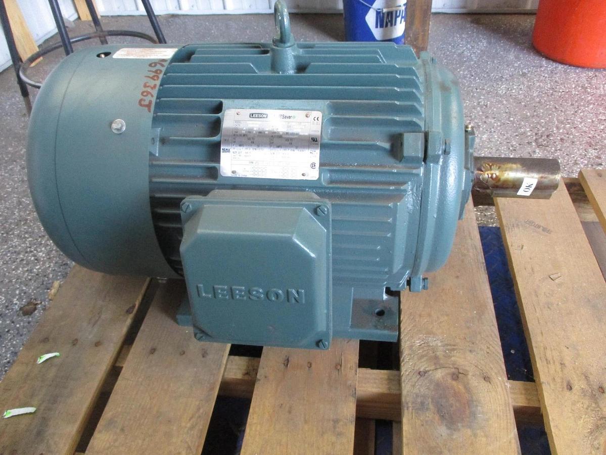 Used LEESON 30 25 HP MOTOR, FR 286T, 1770 1480 RPM, 208-230/460 190/380 V, #69936J