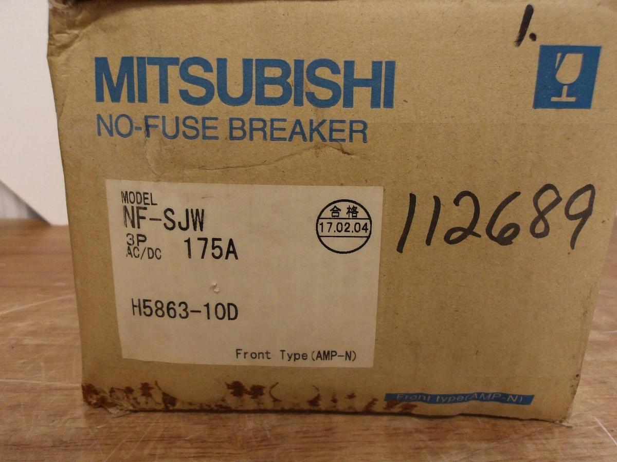MITSUBISHI 175 AMP NO FUSE BREAKER NF-SJW, #224935G NIB