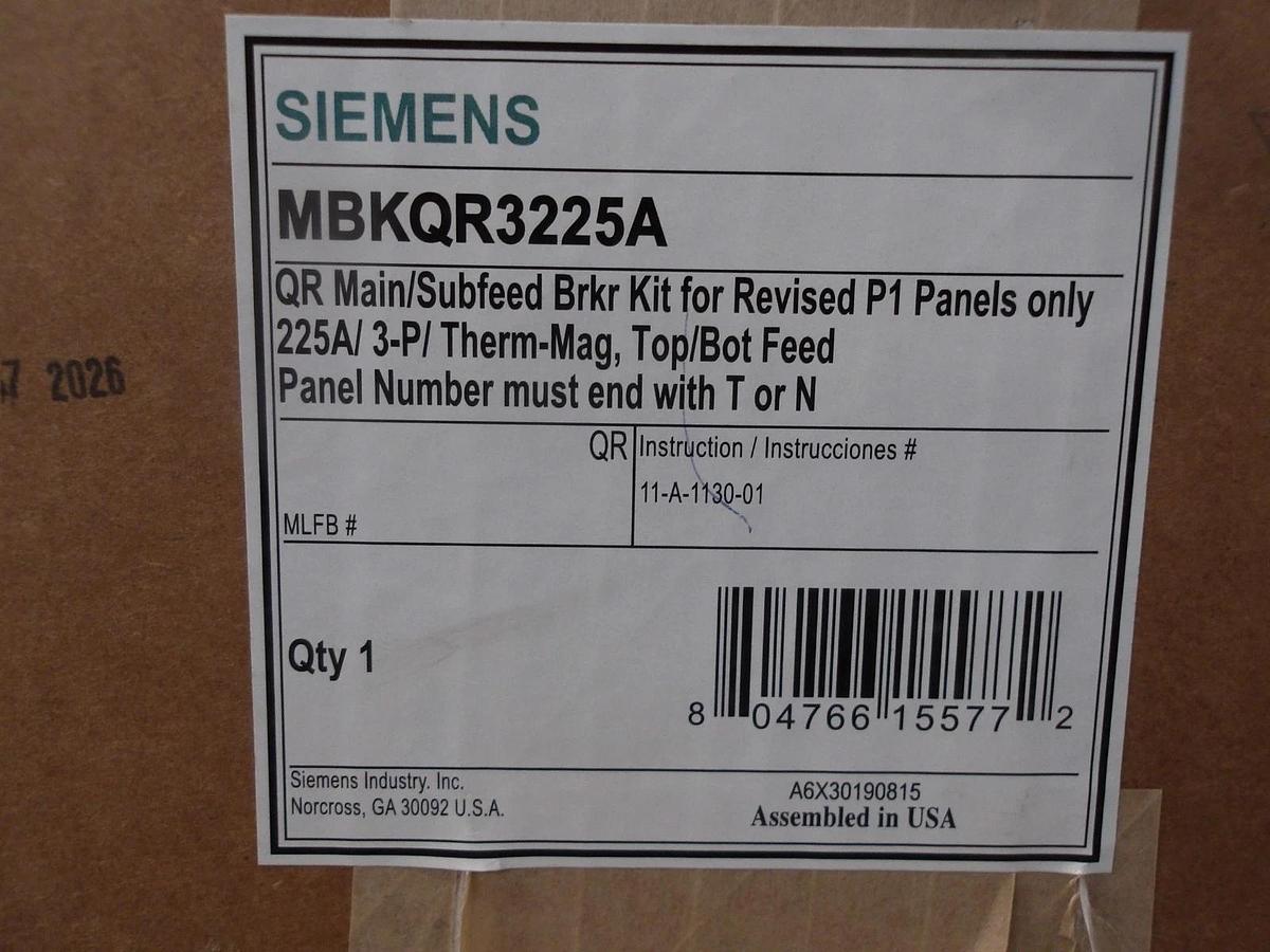 SIEMENS 225 A MAIN SUBFEED BREAKER KIT 240 V, #7171044G NIB