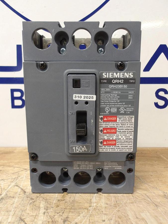 SIEMENS 150 A BREAKER, 240 V, 3 P, QRH23B150, #617314G NIB