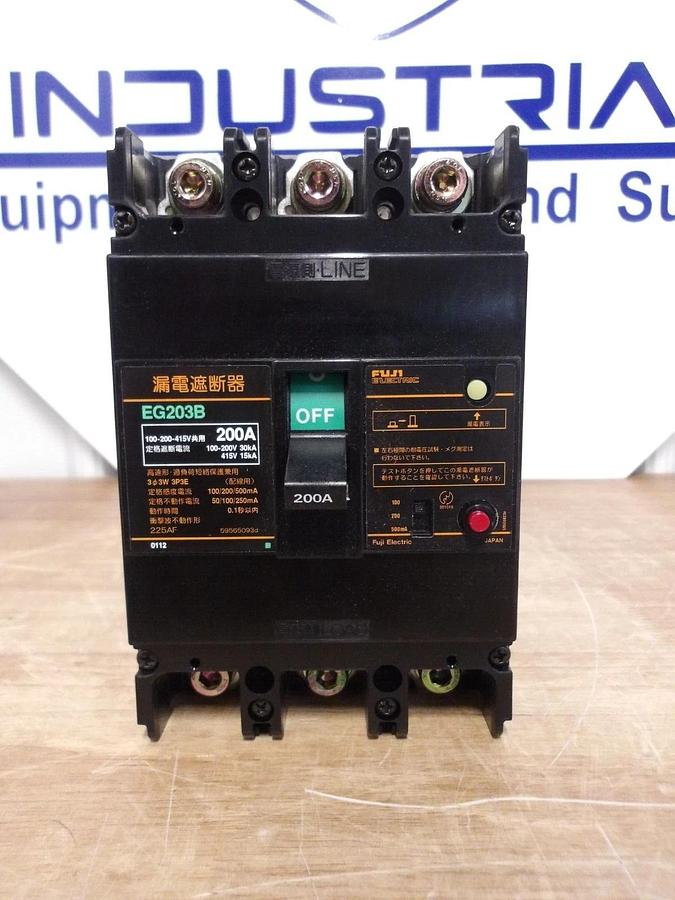 FUJI EARTH LEAKAGE 200 AMP BREAKER EG203B, #221315G NIB