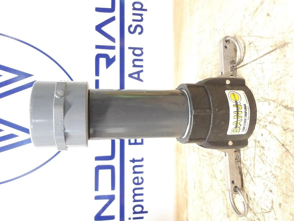 Used TERREMAX 2" PLASTIC BALL VALVE VSF200 W/ COUPLING, #316 NEW