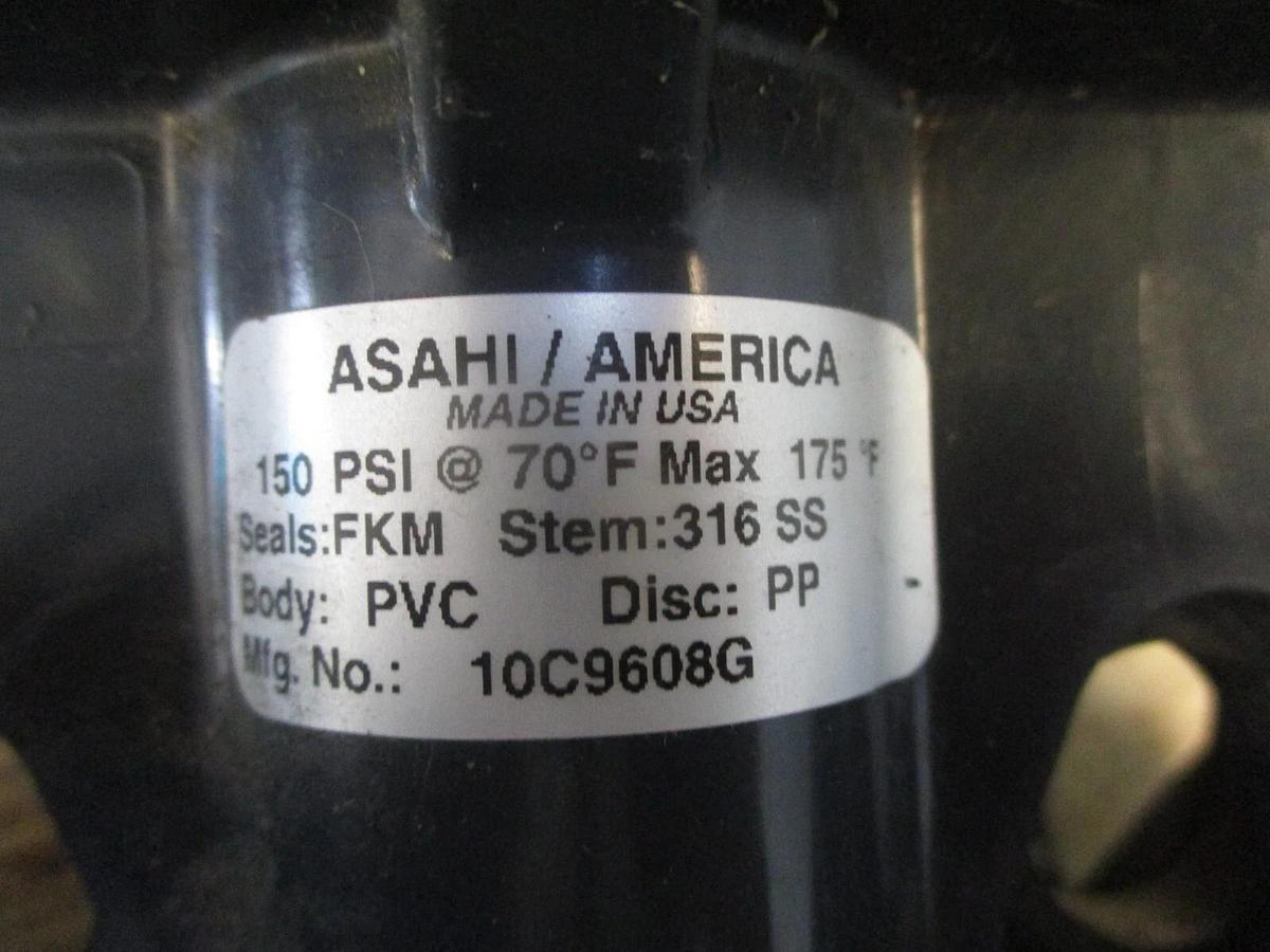 Used ASAHI 4" PVC BUTTERFLY VALVE, #1171000J USED