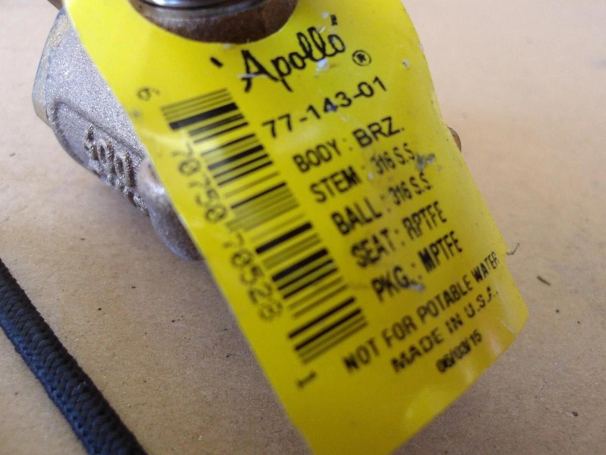 Used APOLLO 1/2" BRASS BALL VALVE (LOT OF 5) #610310G NEW