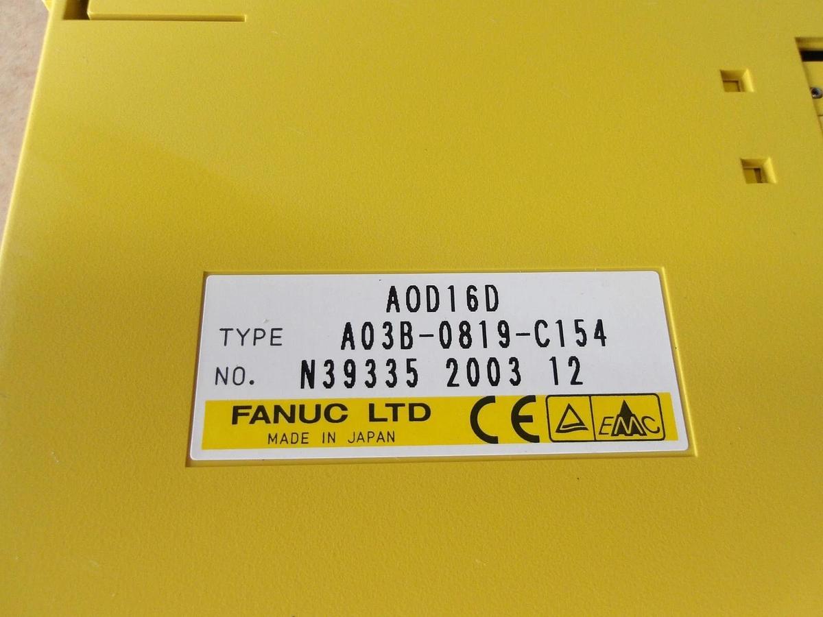 Used FANUC A0D16D 16PT OUTPUT MODULE A03B-0819-C154, #617330G USED