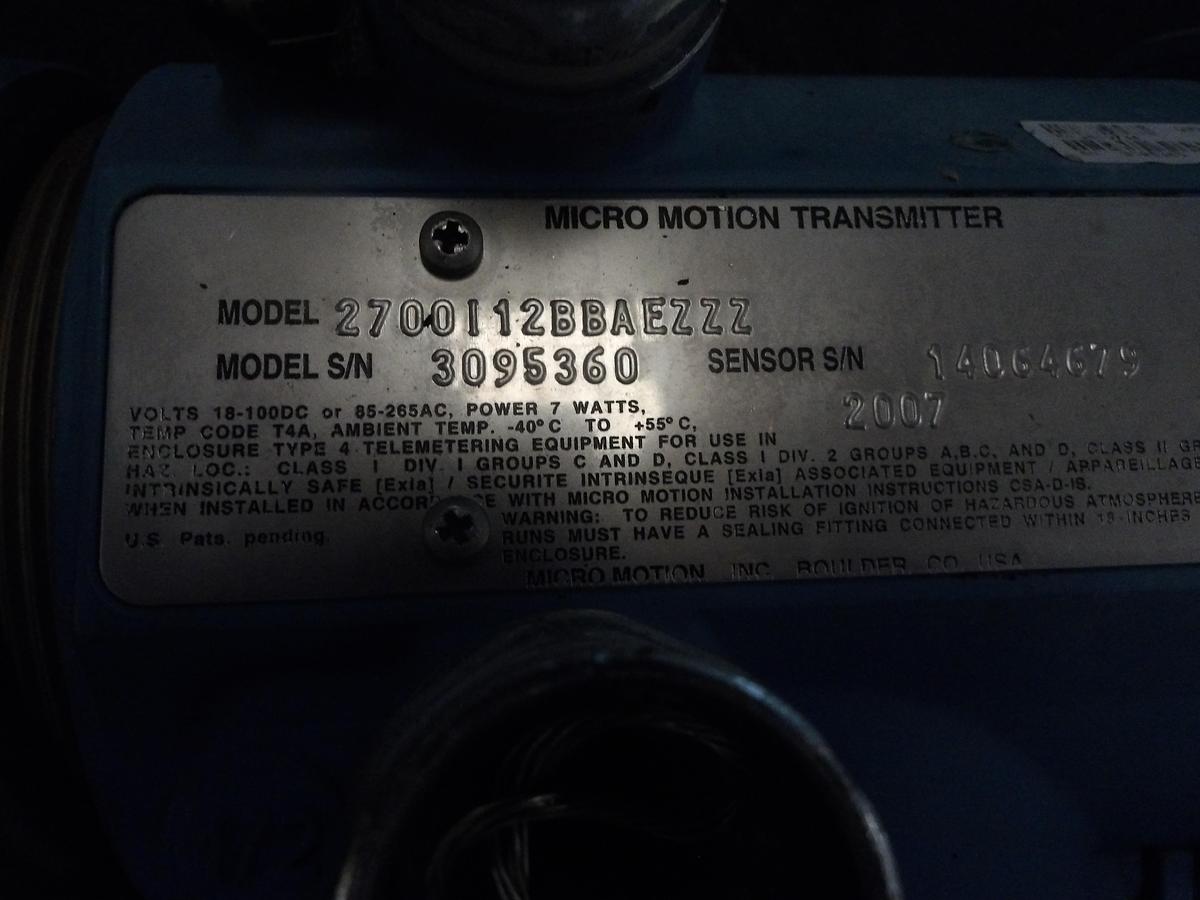 Used MICROMOTION 2" MASS FLOW TUBE