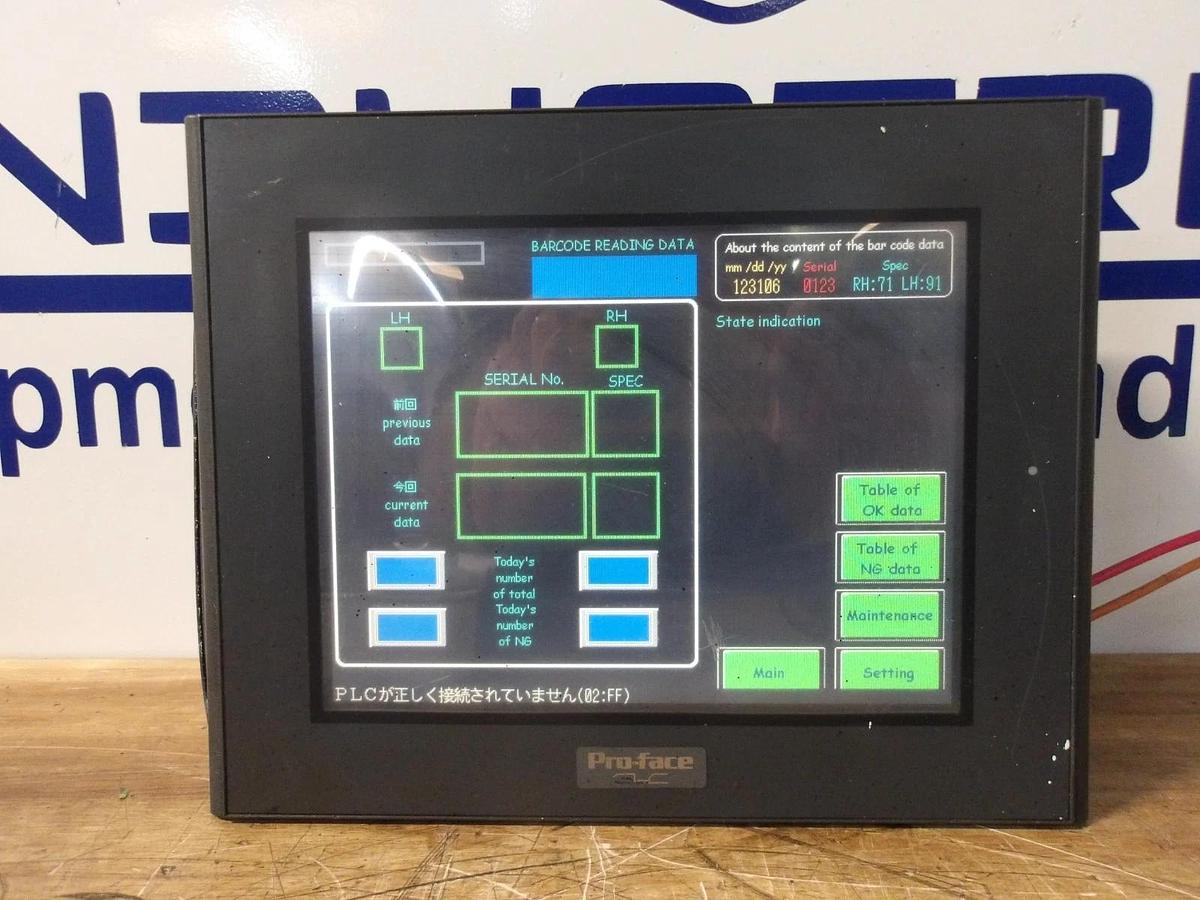 Used PROFACE 2980025-GLC2400-TC41-24V TOUCHSCREEN DISPLAY UNIT, #1222921G USED
