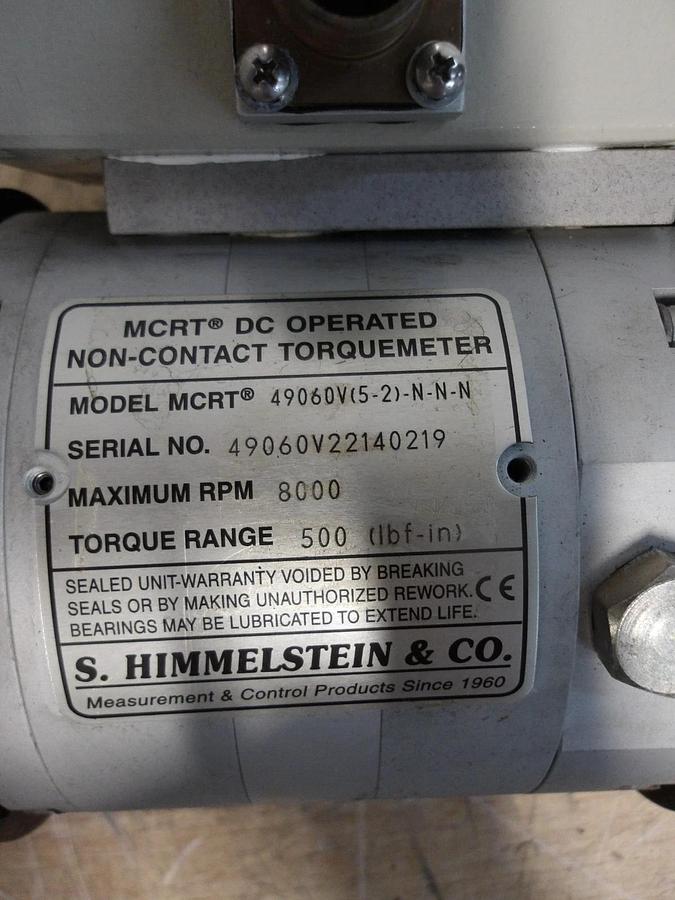 Used S. HIMMELSTEIN MCRT49060V(5-2)-N-N-N DC TORQUEMETER, #527223G NEW