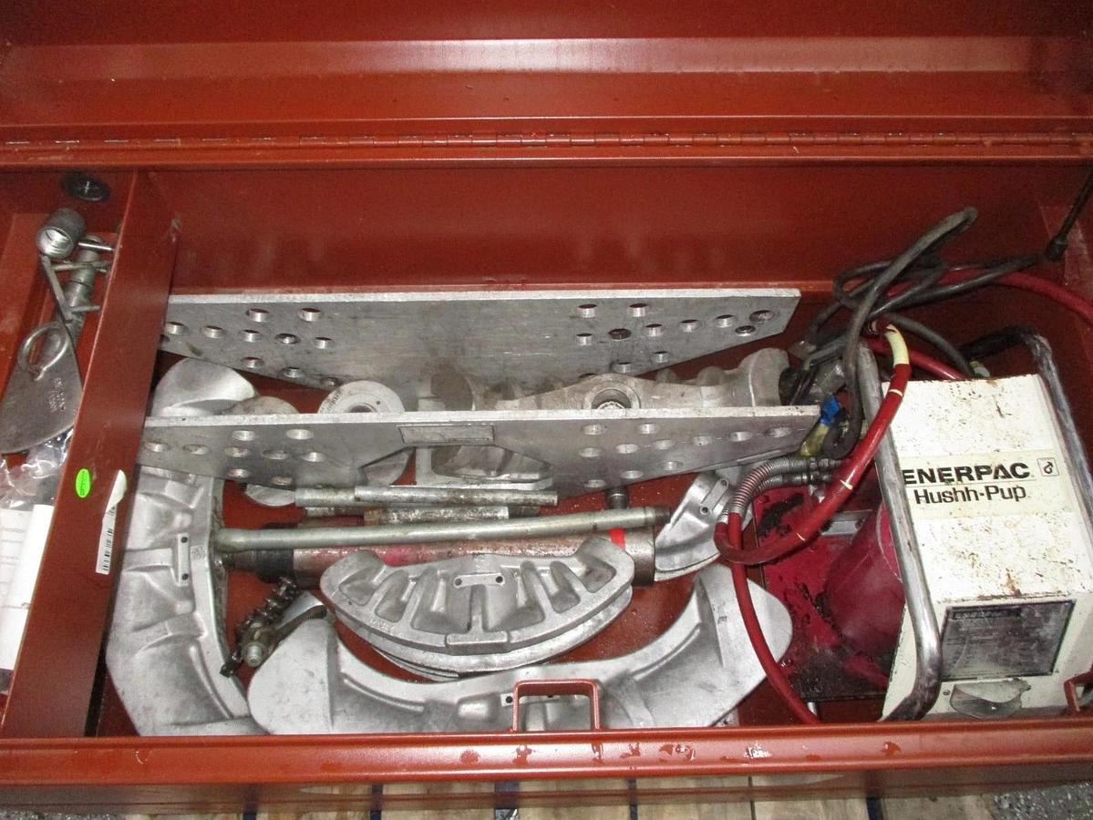 Used ENERPAC HYDRAULIC PIPE BENDING SET IN JOBOX (ASSORTED SIZES) #39206J USED