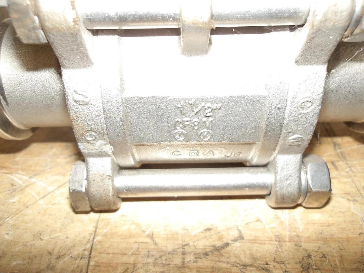 Used VCI S/S 1-1/2" BALL VALVE, FULL PORT, #85950G NEW