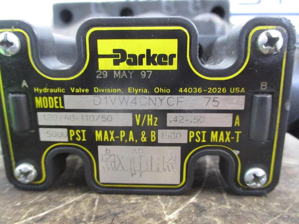 Used PARKER D61VW3CANYCE 75 HYDRAULIC DIRECTIONAL CONTROL VALVE, #826212J USED