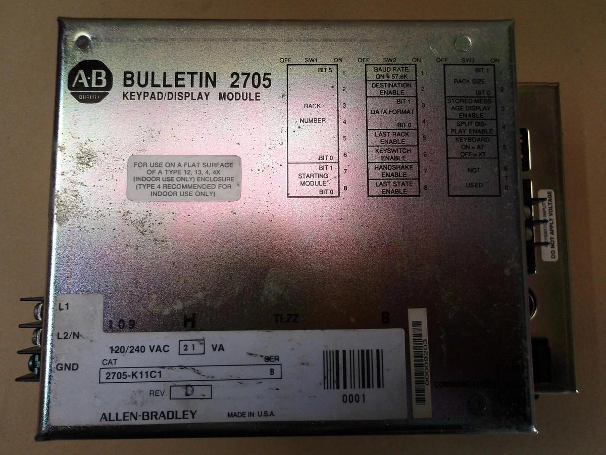 Used ALLEN BRADLEY 2705 OPERATOR REDIPANEL, #419112G PARTS ONLY