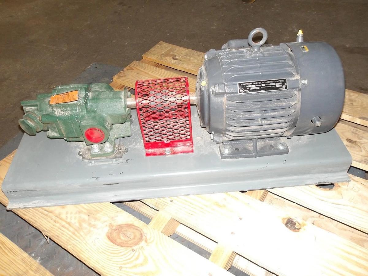 Used ROPER 1-1/2" PUMP W/ 5 HP MOTOR, #1111918G NEW