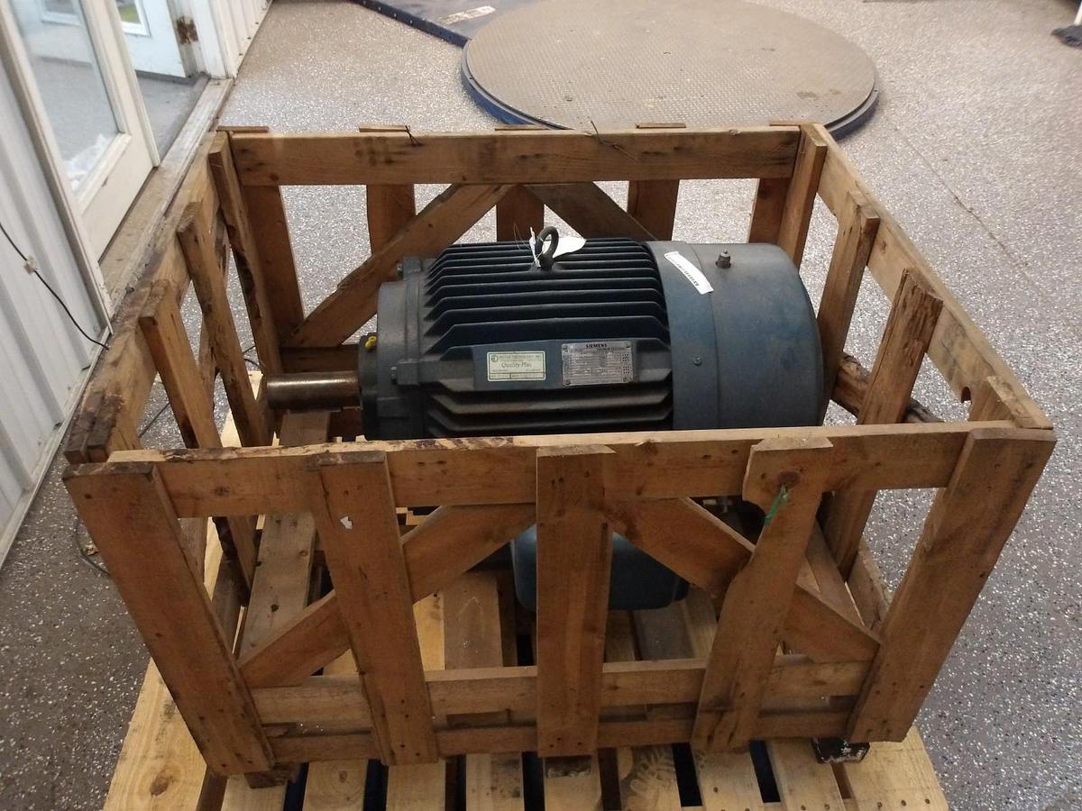 Used SIEMENS 75 HP MOTOR, 1775 RPM, FR 365T, 230/460 V, #410845G REMANUFACTURED