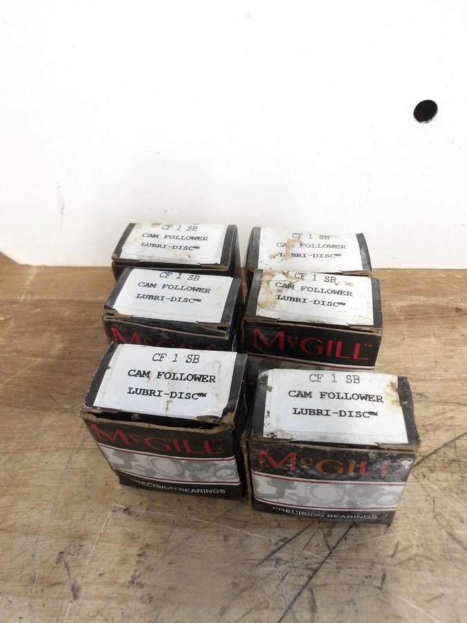 MCGILL CF1SB LUBRI-DISC CAM FOLLOWER BEARING (LOT OF 6) #930935G NIB