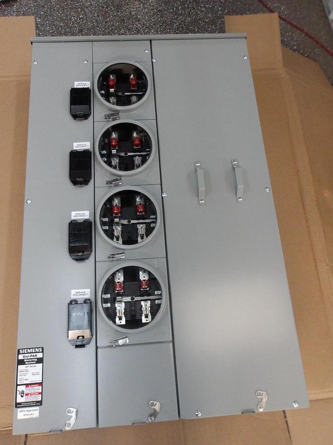 SIEMENS 4 GANG METERING SYSTEM WP6412RJ, 240 V, #6121022G NIB