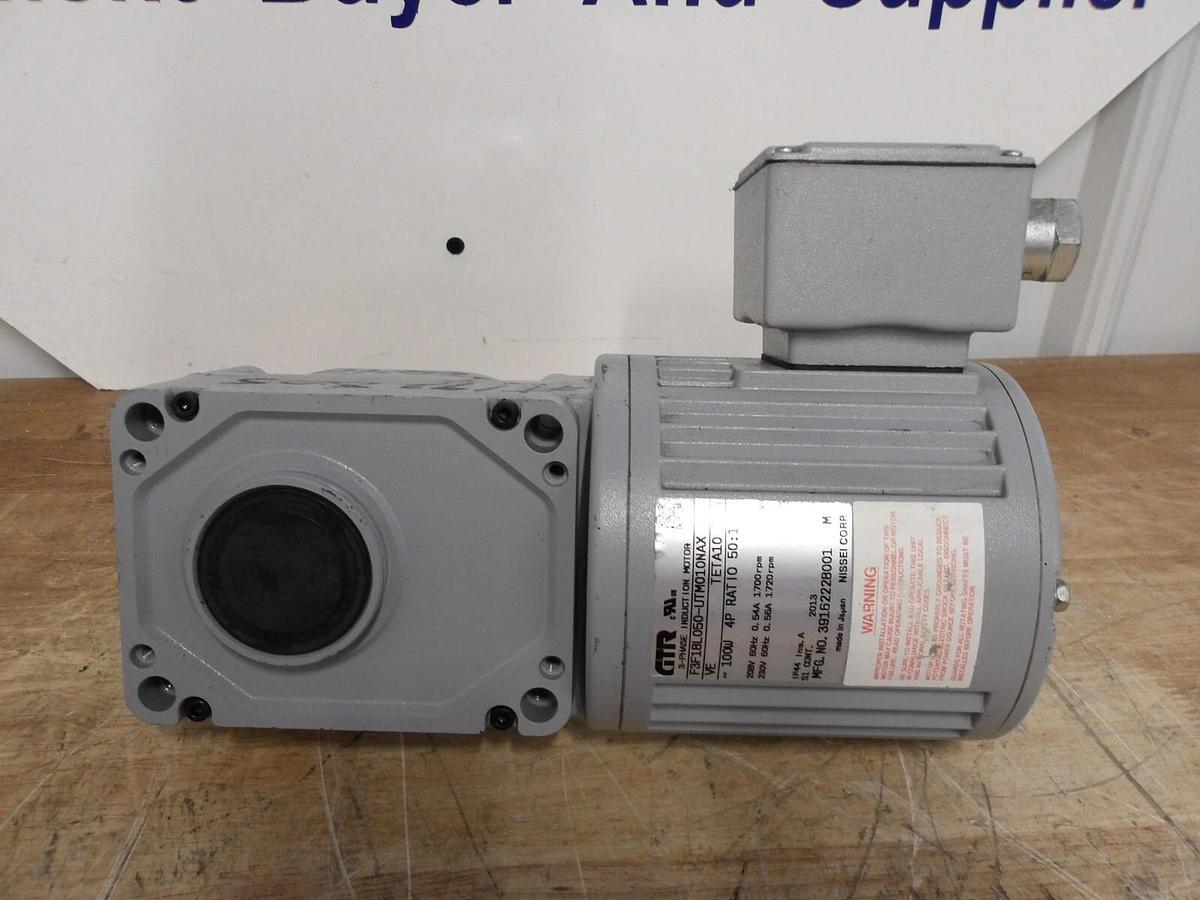 Used GTR F3F18L050-UTM010NAX INDUCTION GEARMOTOR, RATIO 50:1, #5281026G NEW