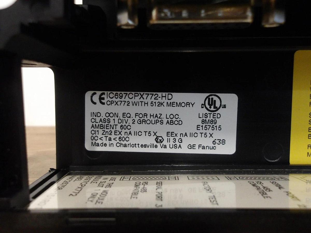 Used GE FANUC 1C697CPX772-HD CENTRAL PROCESSOR UNIT 512K MEMORY, #212241G NEW