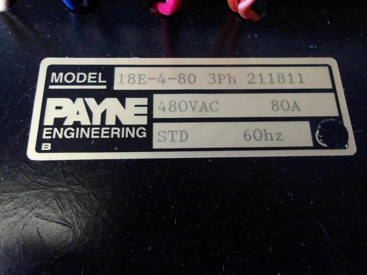 Used PAYNE ENGINEERING 18E-4-80 SOLID STATE POWER CONTROL 80 AMP, #1071038G NEW