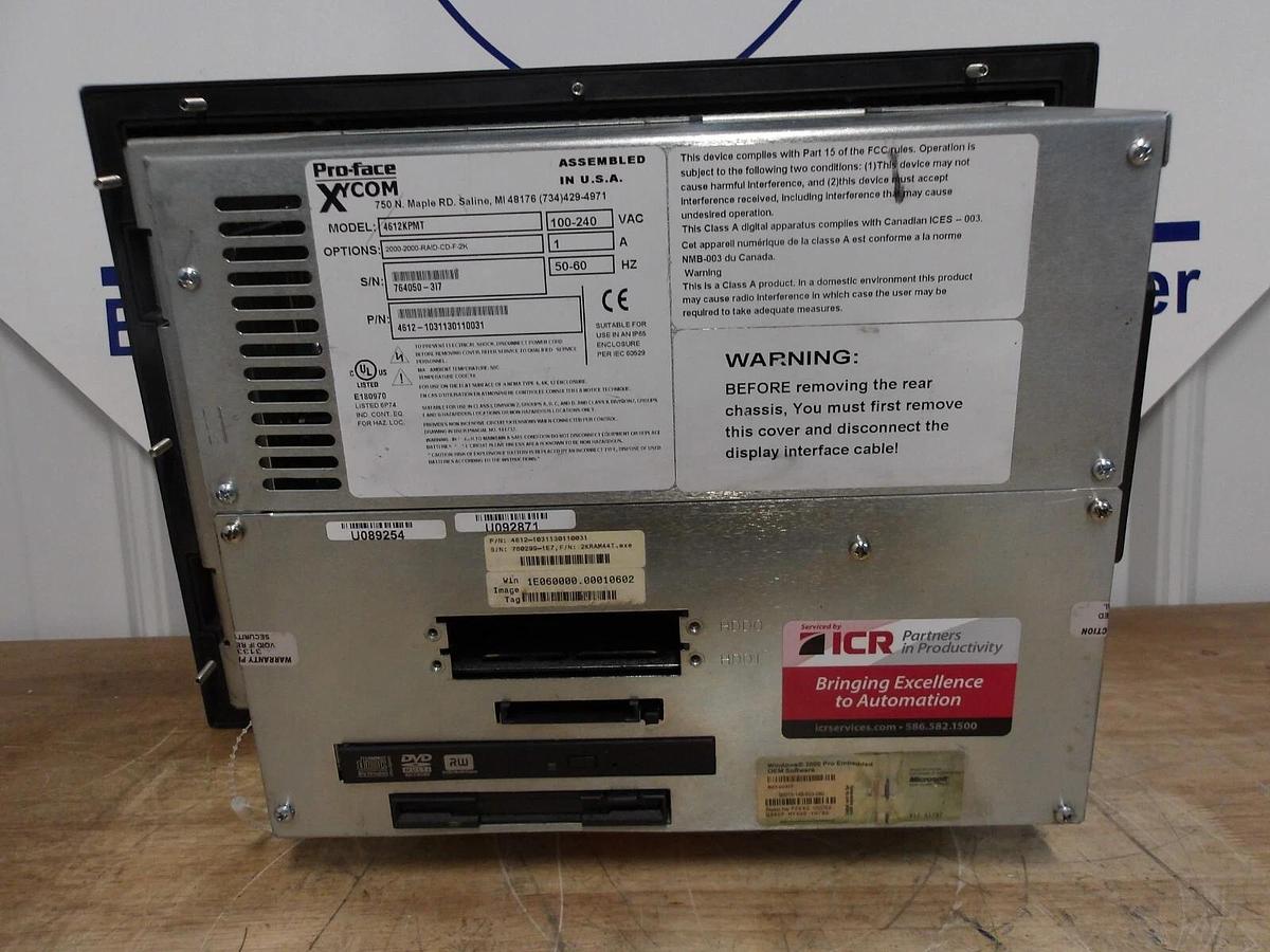 Used PROFACE 4612KPMT XYCOM INDUSTRIAL COMPUTER, #527926G PARTS ONLY