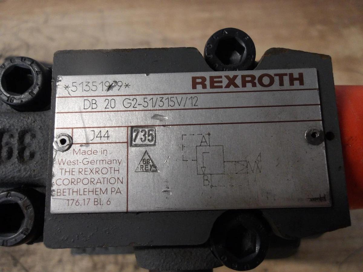 Used REXROTH DB20 G2-51/315V/12 PRESSURE RELIEF VALVE, #8141048G NEW