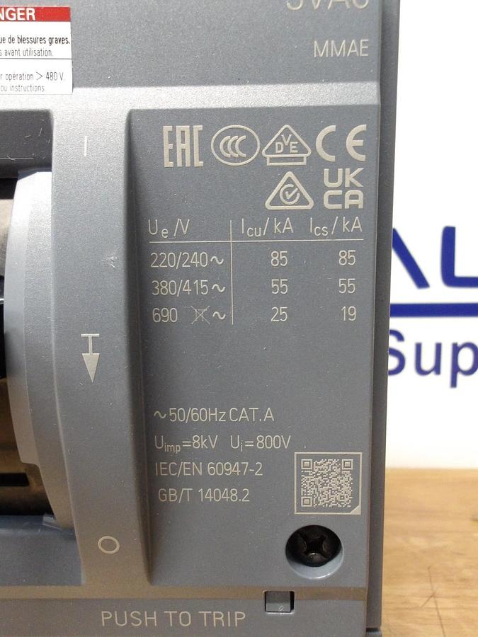 Used SIEMENS 800 AMP BREAKER SENTRON 3VA6580-5HN32-0AA0, #1125250G NEW